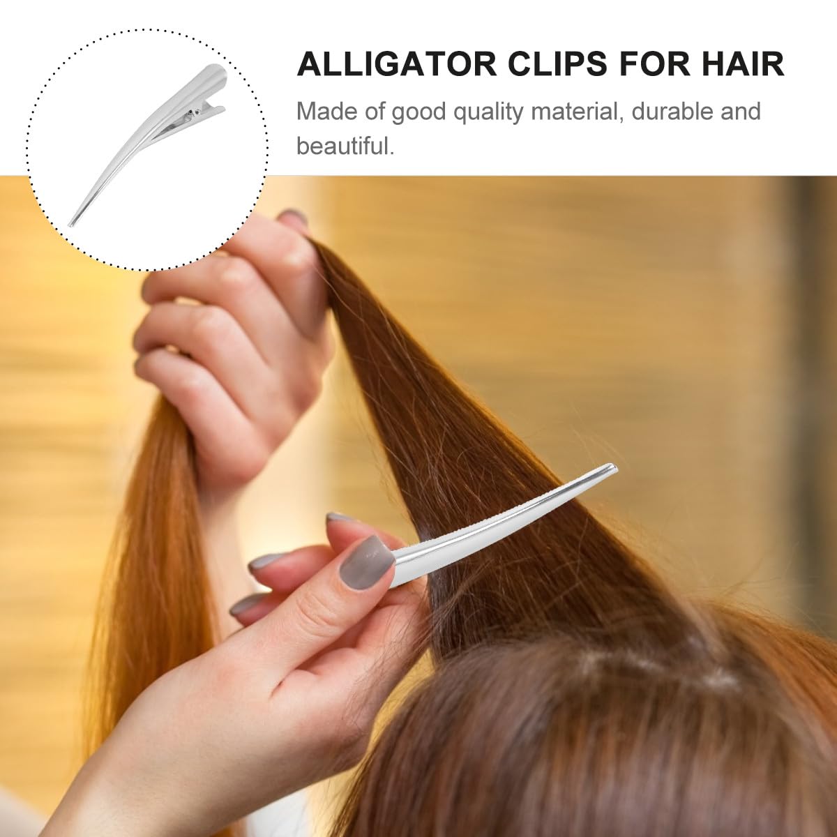 12pezzi Mollette Alligator per Capelli Grandi in Argento con Denti Antiscivolo Pinze per Styling Professionale e Acconciature Stabili per Parrucchieri e Uso Quotidiano
