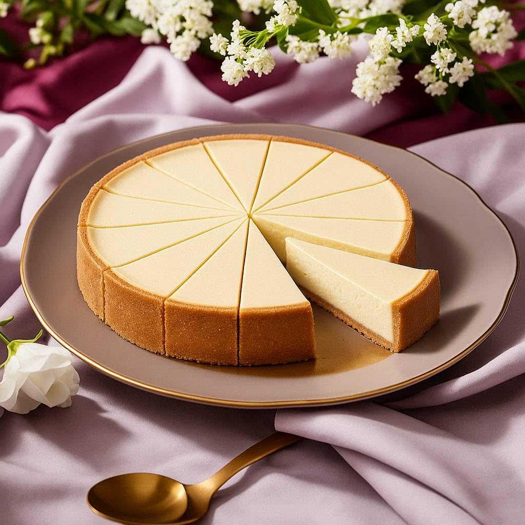ANDY ANAND CHOCOLATIER Luxurious 9-Inch Gluten Free New York Cheesecake - Fresh California Cream Cheese, Freshly Baked, Velvety Rich & Silky Smooth Texture, All-Natural Ingredients, Rich & Silky Gourmet (2 lbs)