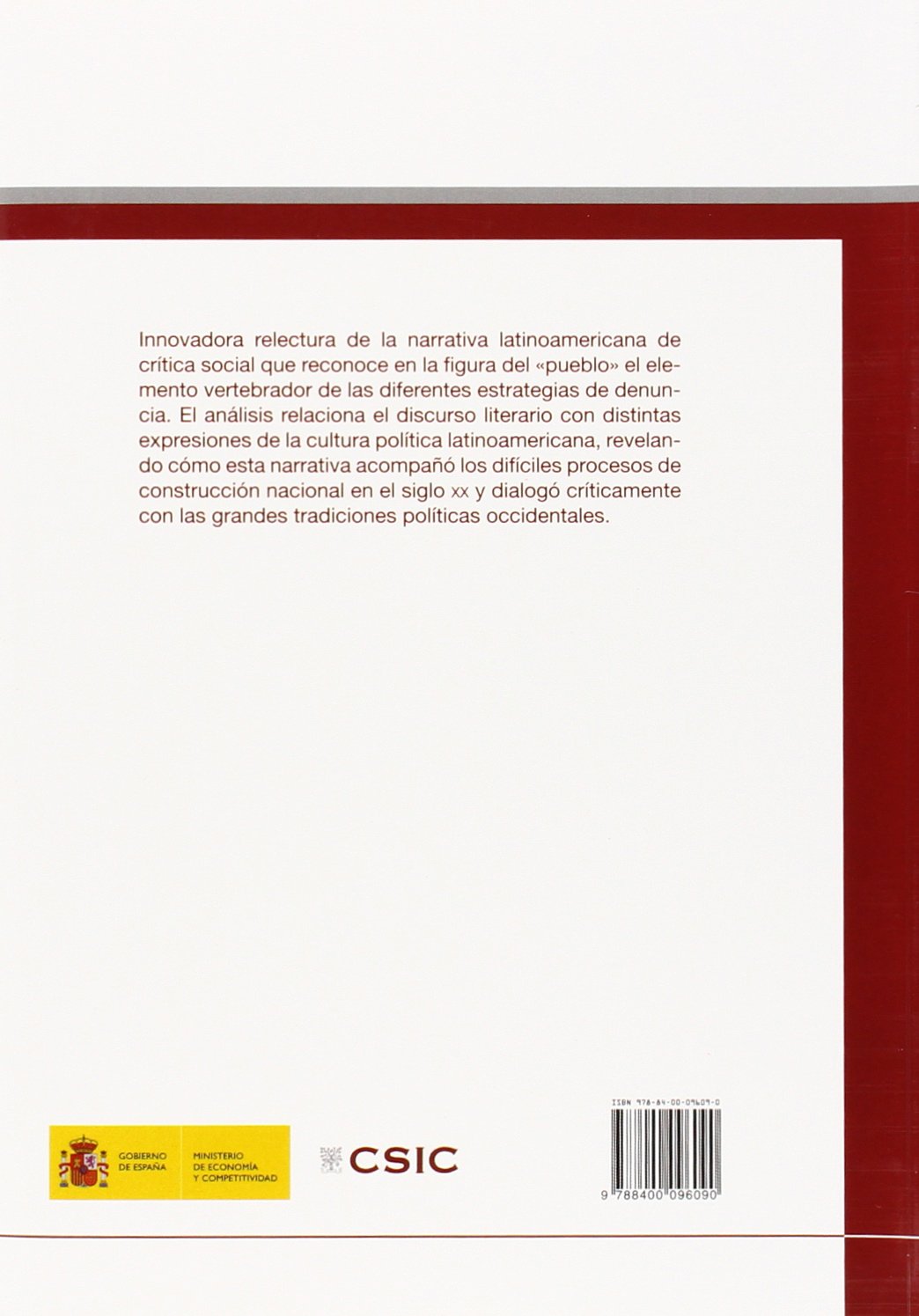 Literatura y pensamiento político : la construcción del "pueblo" en la narrativa de denuncia social latinoamericana (1920-1975): La construcción del ... (1920-1975): 20 (Coleccion América)