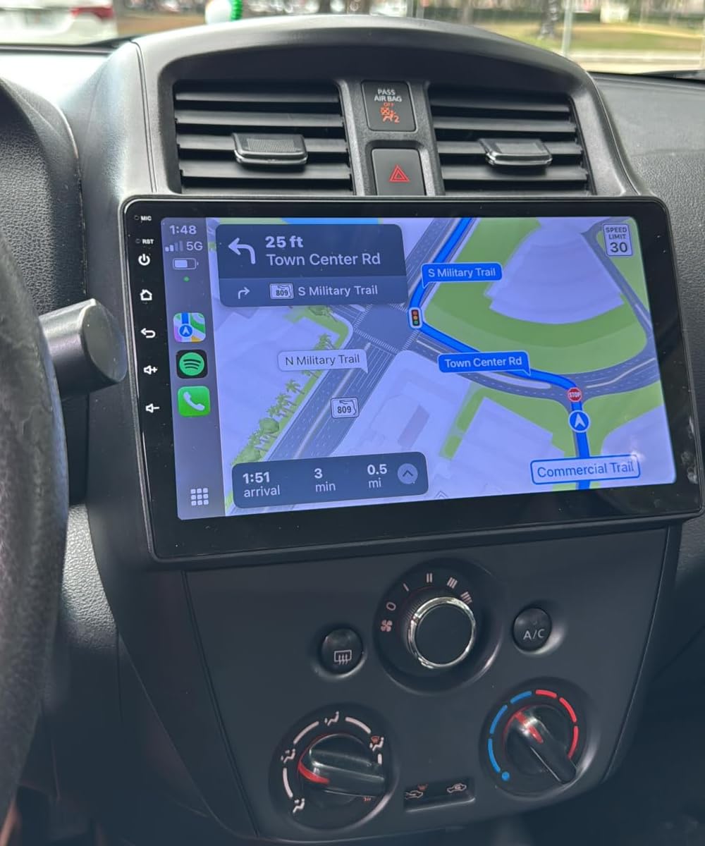 4+64GB for Nissan Versa Sedan Radio 2015-2019 Android 13 Car Stereo 10" Touchscreen Wireless Carplay Android Auto DSP Bluetooth GPS Navigation FM with Free Reverse Camera