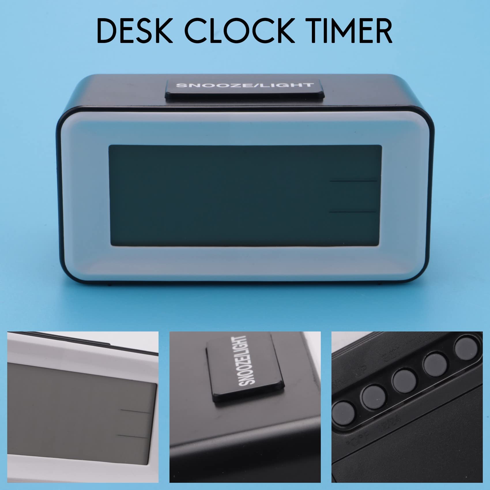Echwave Sveglie digitali a LED Orologi Studenti con Settimana Snooze Termometro Orologio Elettronico Calendario da Tavolo LCD da Tavolo