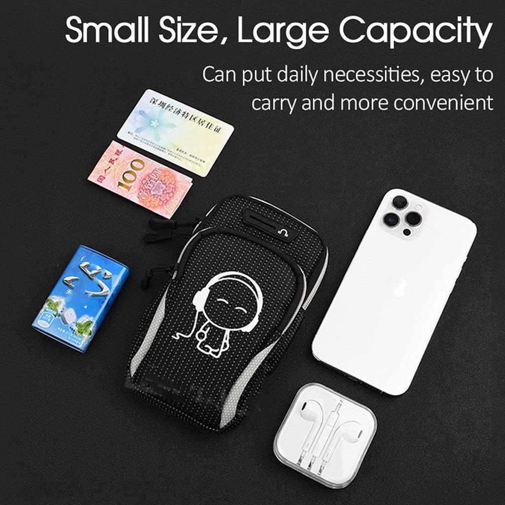 Universal 6.8'' Sport Armband Bag Luminous Outdoor Gym Running Arm Band Mobile Phone Case Coverage Holder (Color : As Shown, Size : One Size)