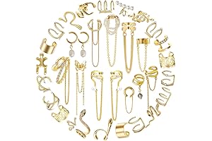 35 PCS Gold Silver Adjustable Ear Cuffs for Women
