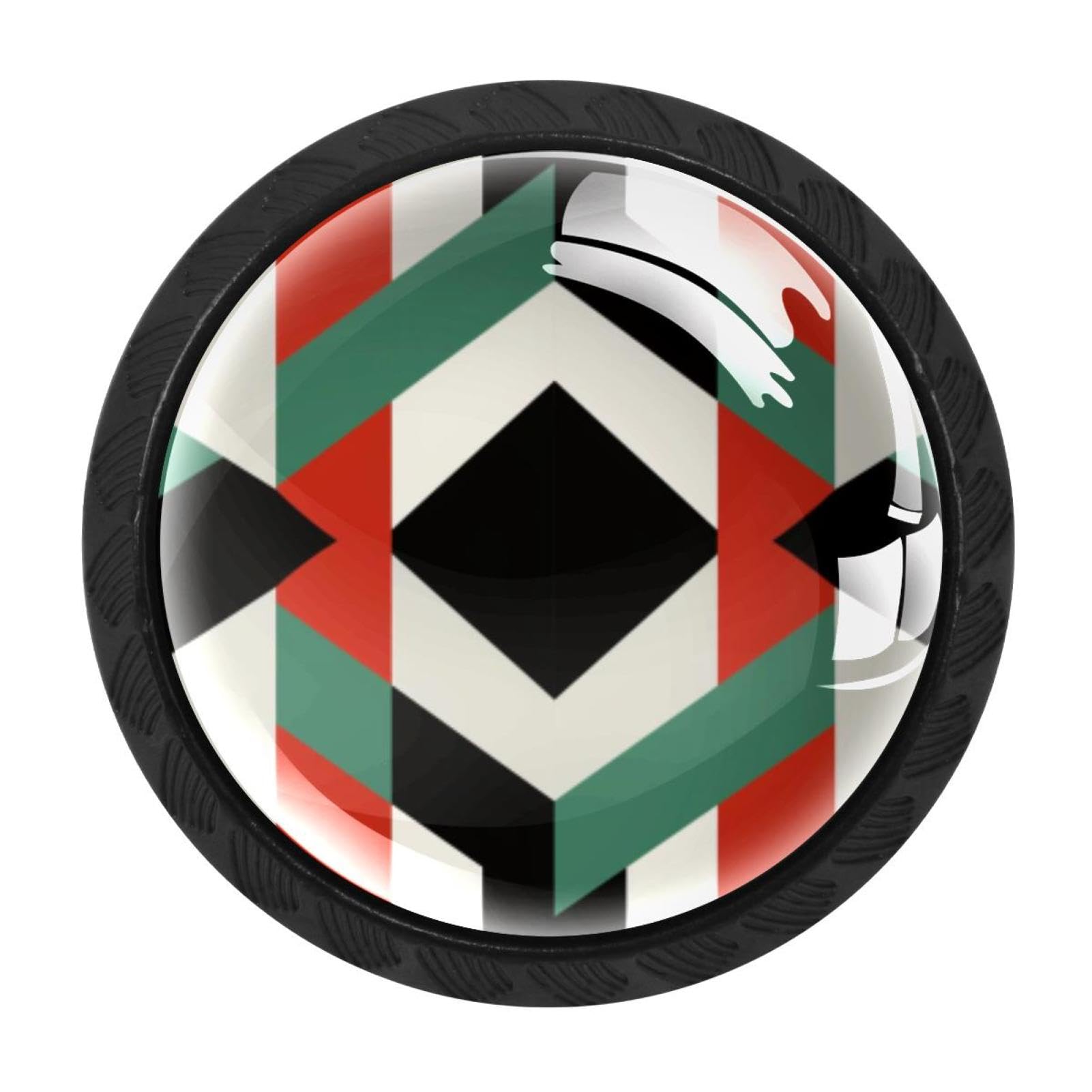 CHENZZZZ 4PCS Palestine Dresser Knob Round Glass Drawer Knobs Pulls Cabinet Handle for Home Kitchen Office Bathroom Wardrobe Cupboard