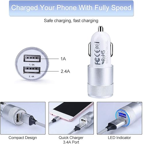 Miniatura 5 de Fast USB C Charger, Powerful QC 3.0 Charger+Car Charger Adapter+6ft USB Type C Cable for Samsung Galaxy S24 UltraS24+S23 FE UltraS22S21S20 Ultra,