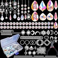 Luzoybo 240PCS DIY Sun Catchers Making Kits for Adults, Crystal Suncatchers Kit with Colourful Prism Pearl Rainbow Maker for Windows, Hanging, Indoor, Outdoor, Garden Decor (Silver)