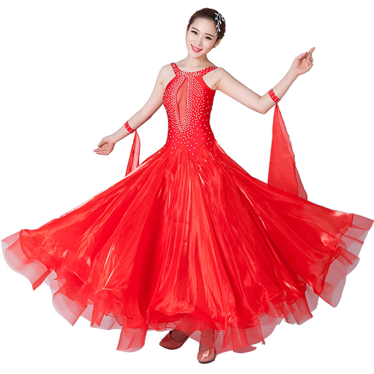 Walzer Tanzkleidung for Damen Tango-Übungskleid Performance Kleider National Standard ärmellos Modern Dance Praxis Kleidung Sommerkleid Damen Ballsaal Leistung Tanzkleider
