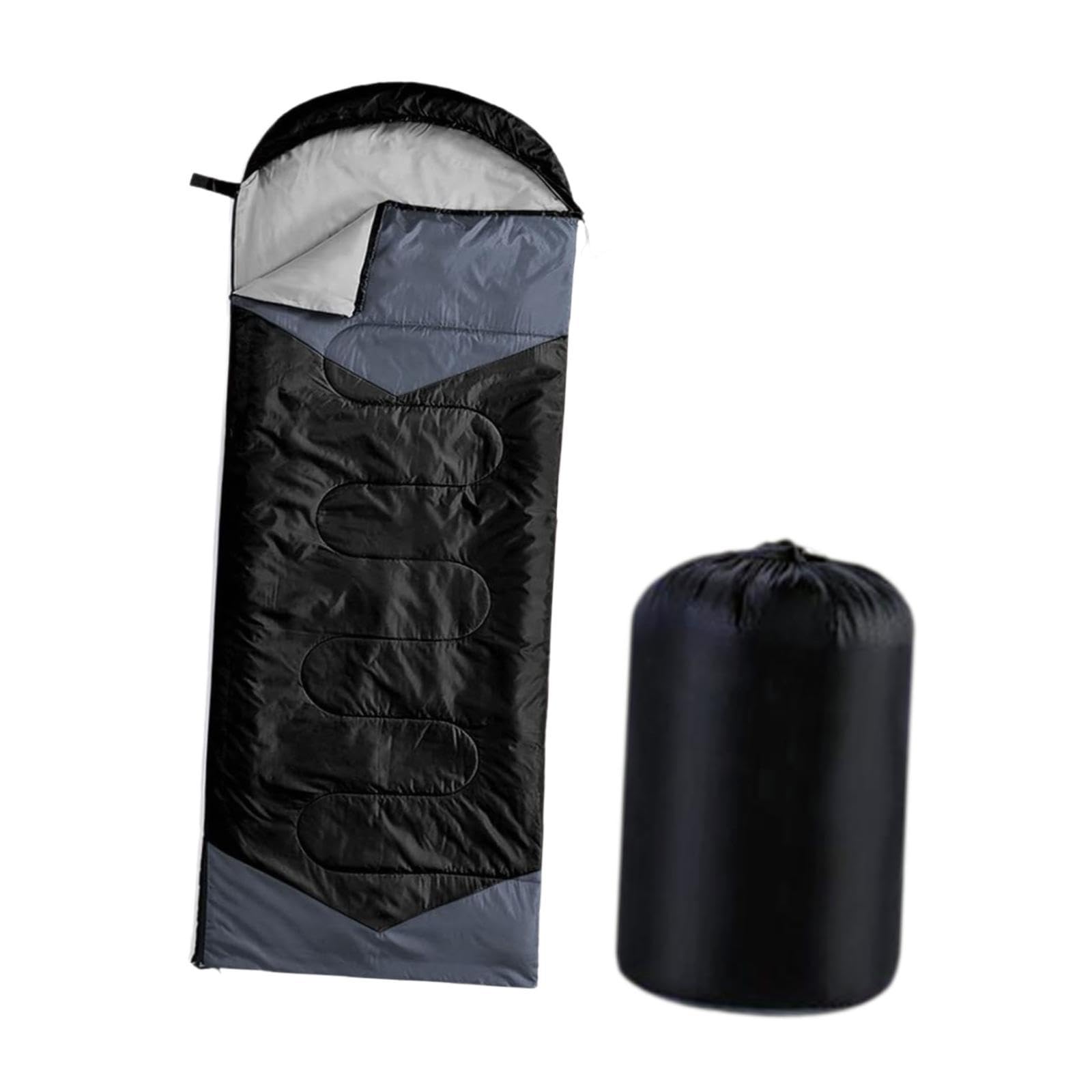 Sleeping Bag Portable Cover Warm Camping Sleep Bag for Adults Mountaineering Black and Grey-image-12
