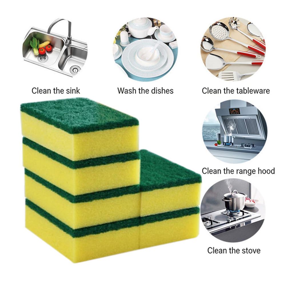 Esponja de cocina, 60 unidades, 11 x 7 x 3 cm, para cocina, estropajos, esponjas abrasivas, esponjas para tartas, esponjas de cocina, esponjas de limpieza, esponjas de limpieza