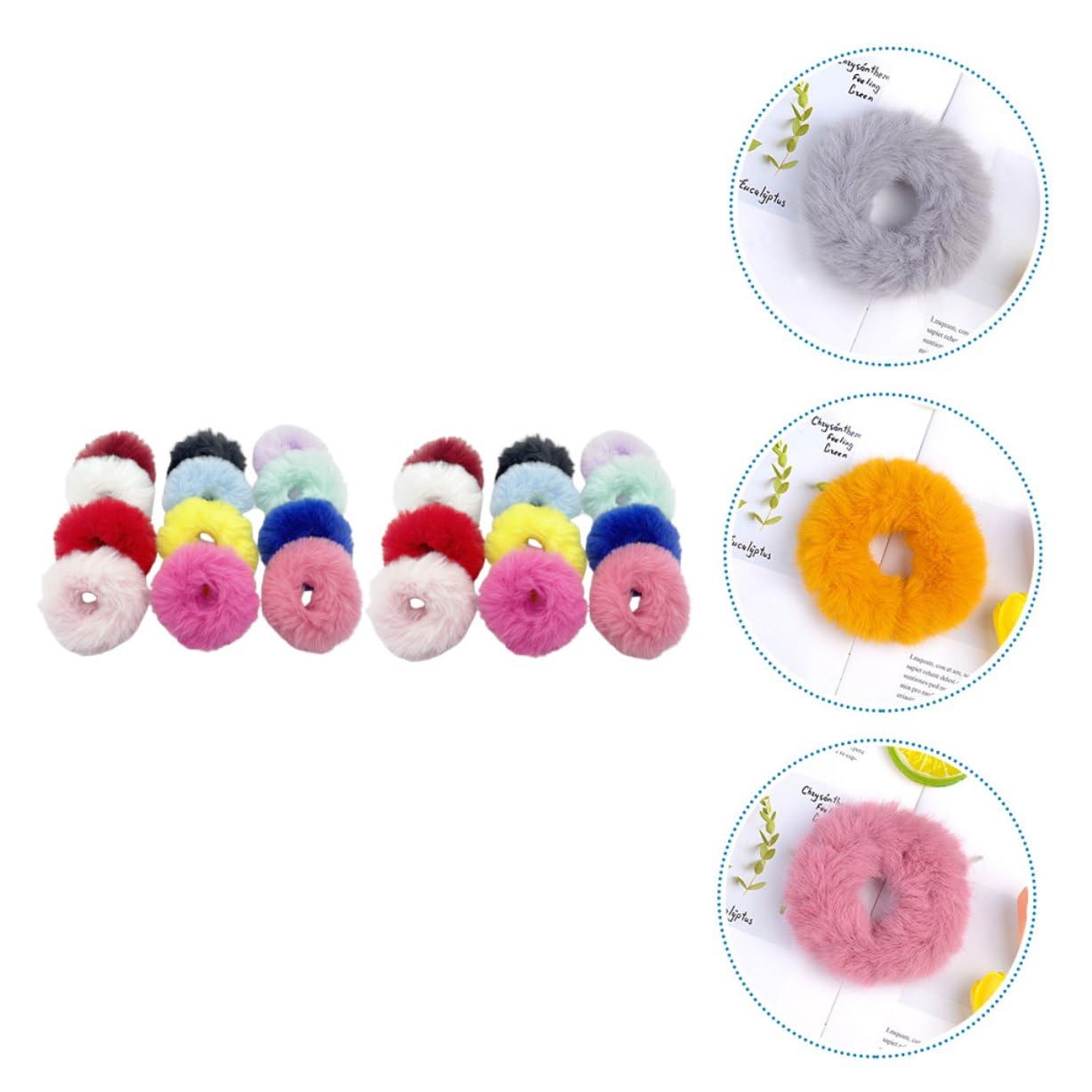 Homoyoyo 30 Piezas de Anillos Elásticos de Felpa Cabello para Mujer y Niña Buena Elasticidad y Diseño Sencillo para Uso Diario y Peinados Elegantes