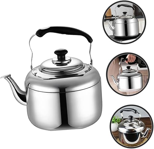 Miniatura 2 de Zerodeko Zumbando Hervidor de té para acampar, tetera hirviendo, botella de agua de metal, hervidor de agua de acero inoxidable, olla de hervidor de