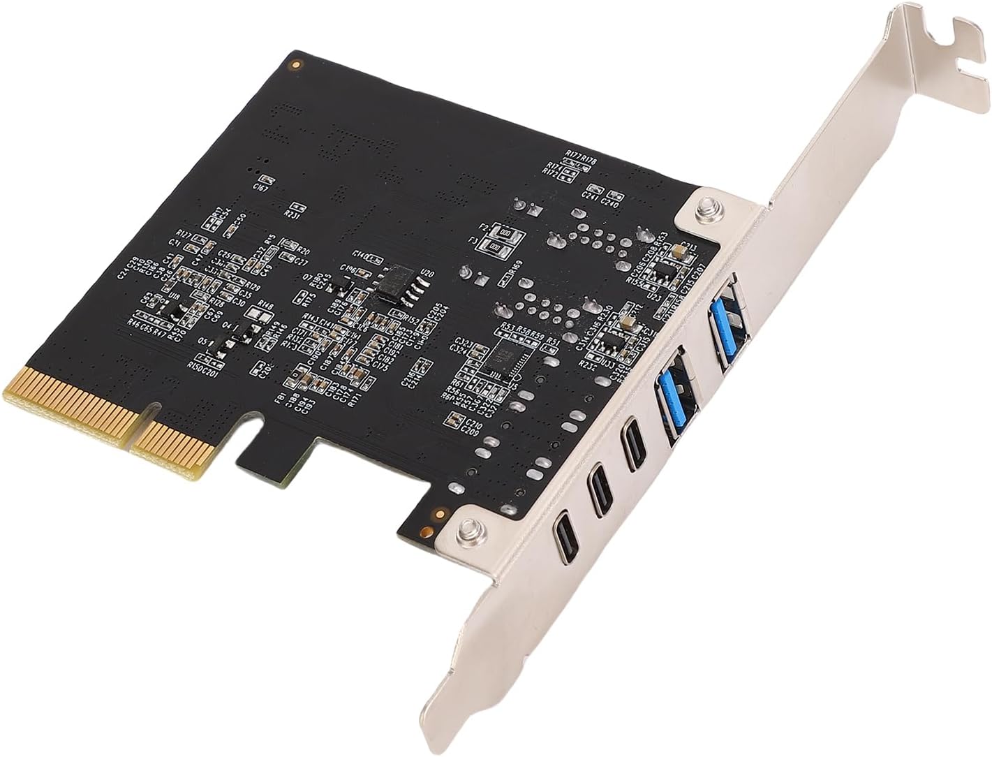 Yunseity PCIE USB 3.0 Card, 10Gbps PCI Express to USB3.0 Type C Expansion Card for Desktop PC, 2 USB 3.0 and 3 Type C Ports, ASM2142 Chip, for Wins, for Linux