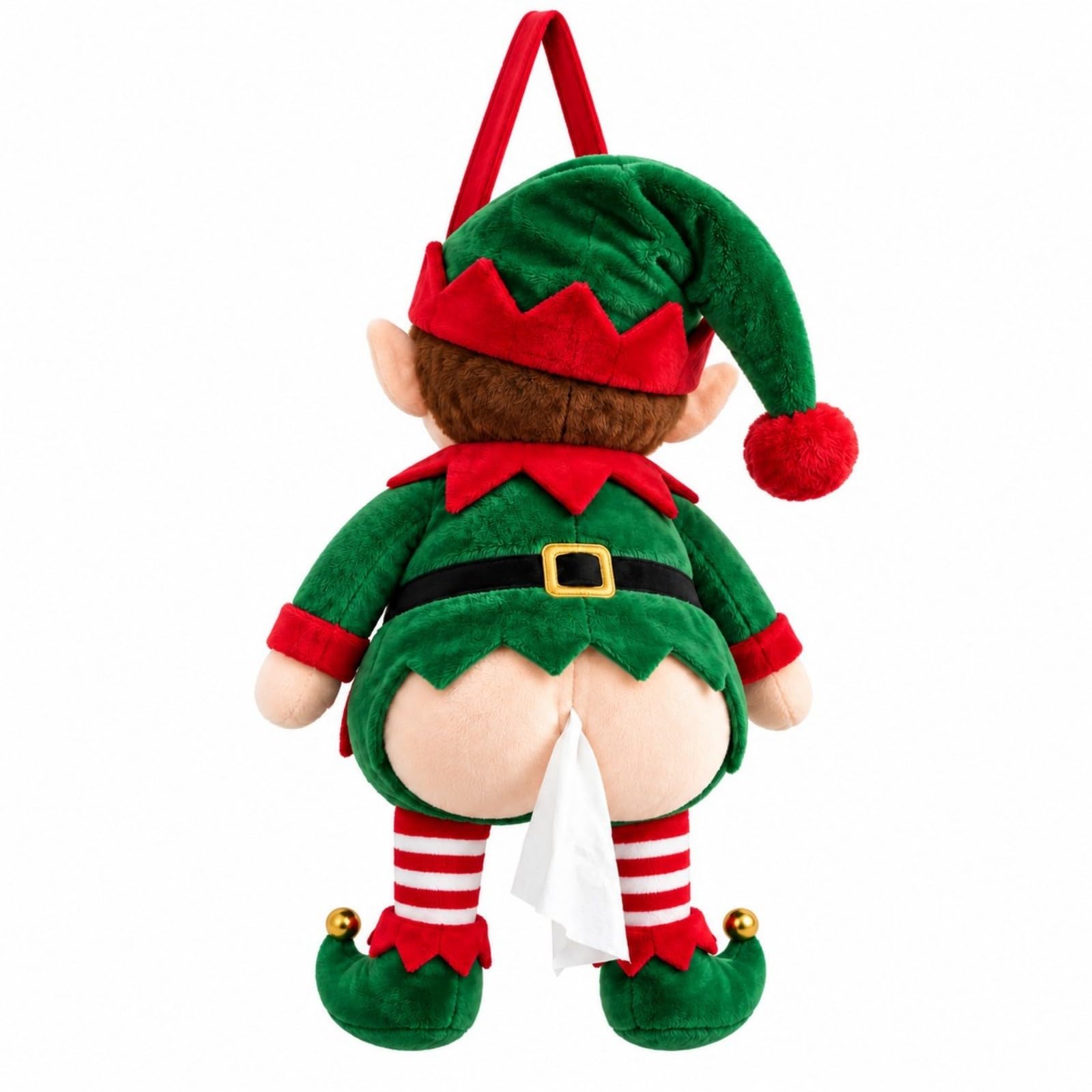 Funny Santa Claus Car Tissue Holder, Plush Hanging Box Tissues Cover, Novelty Christmas Decorations, Playful Bum Napkin Dispenser for Home Holiday Party