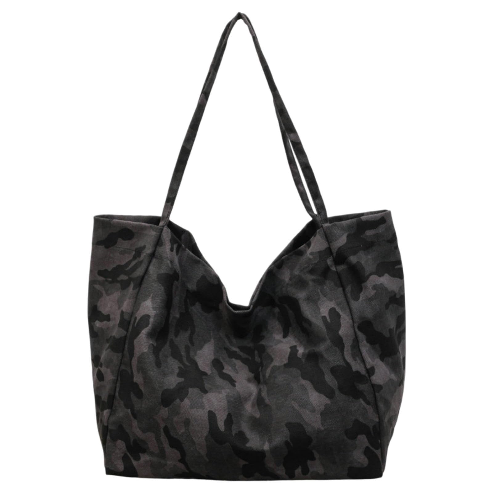 Bolso bandolera para hombre y mujer con diseño de hombro informal y camuflaje gris moderno