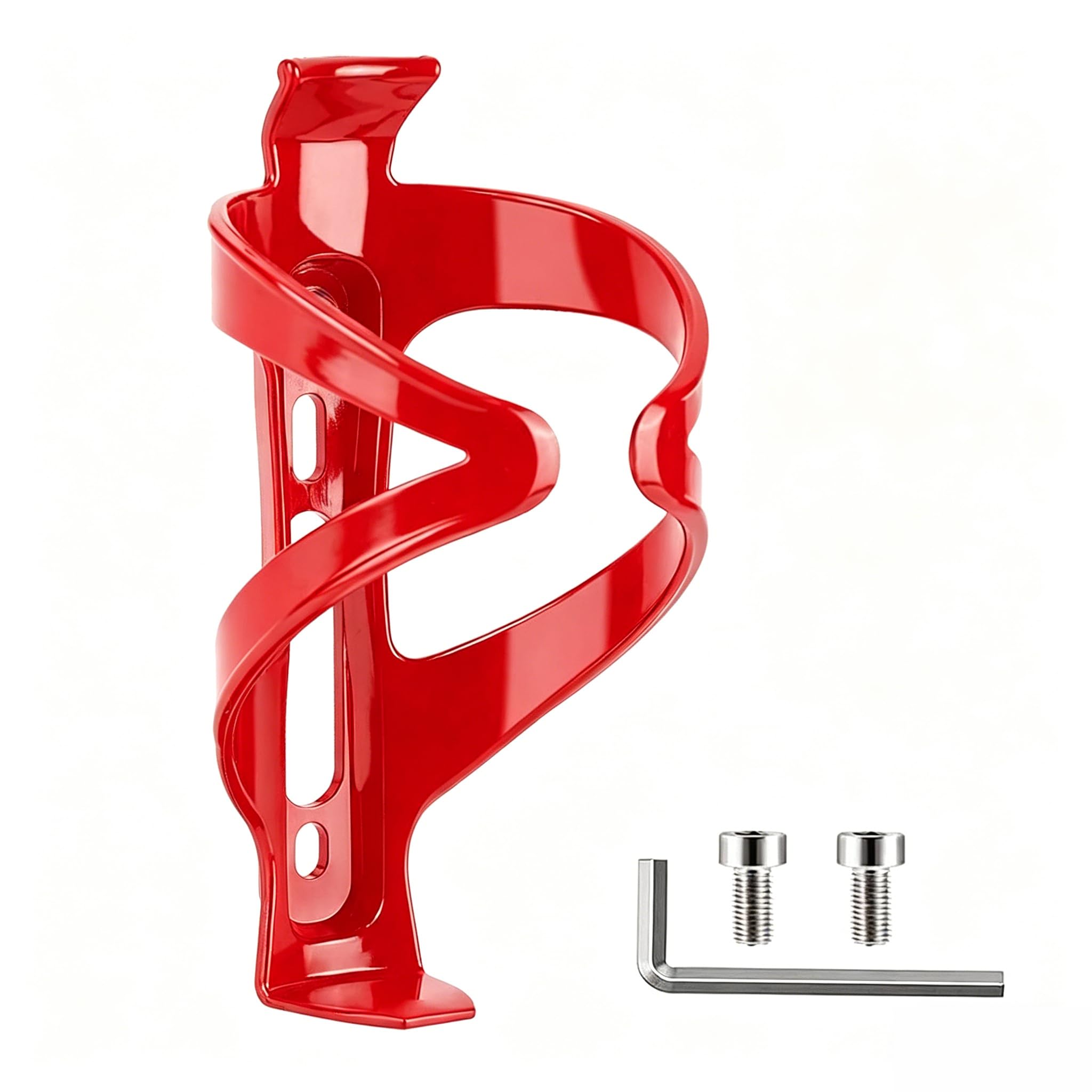 Roazoie Red Bike Water Bottle Cage, Lightweight Water Holder for Bike, Sturdy & Secure Grip, Durable Bicycle Bottle Cage for Road Mountain City Cycling