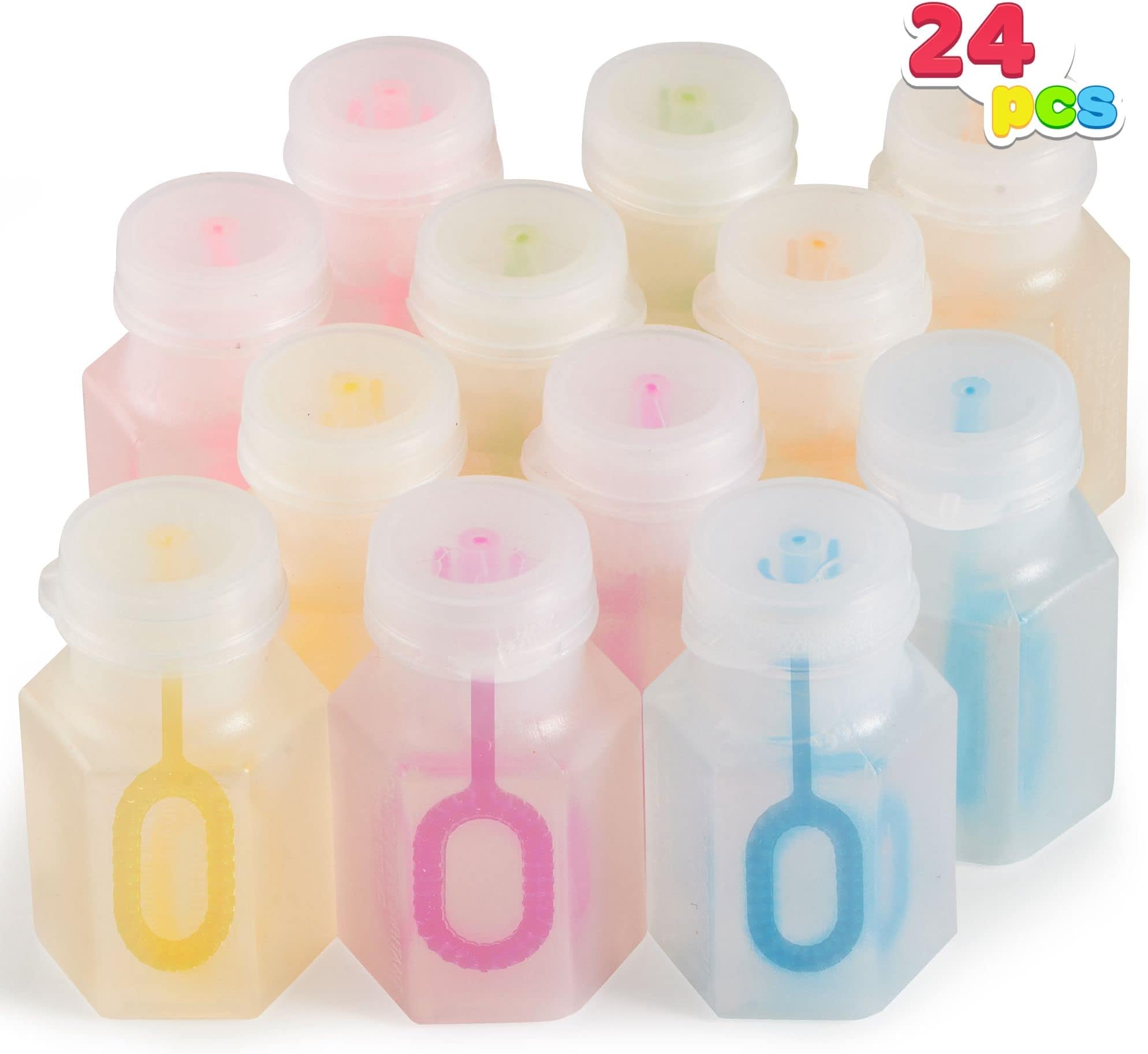 24 Pcs Mini Bubble Wands Assortment Party Favors Toys for Kids Child, Summer Gifts Bubbles Fun Toys,Wedding, Bath Time,Summer Outdoor Gifts for Girls Boys
