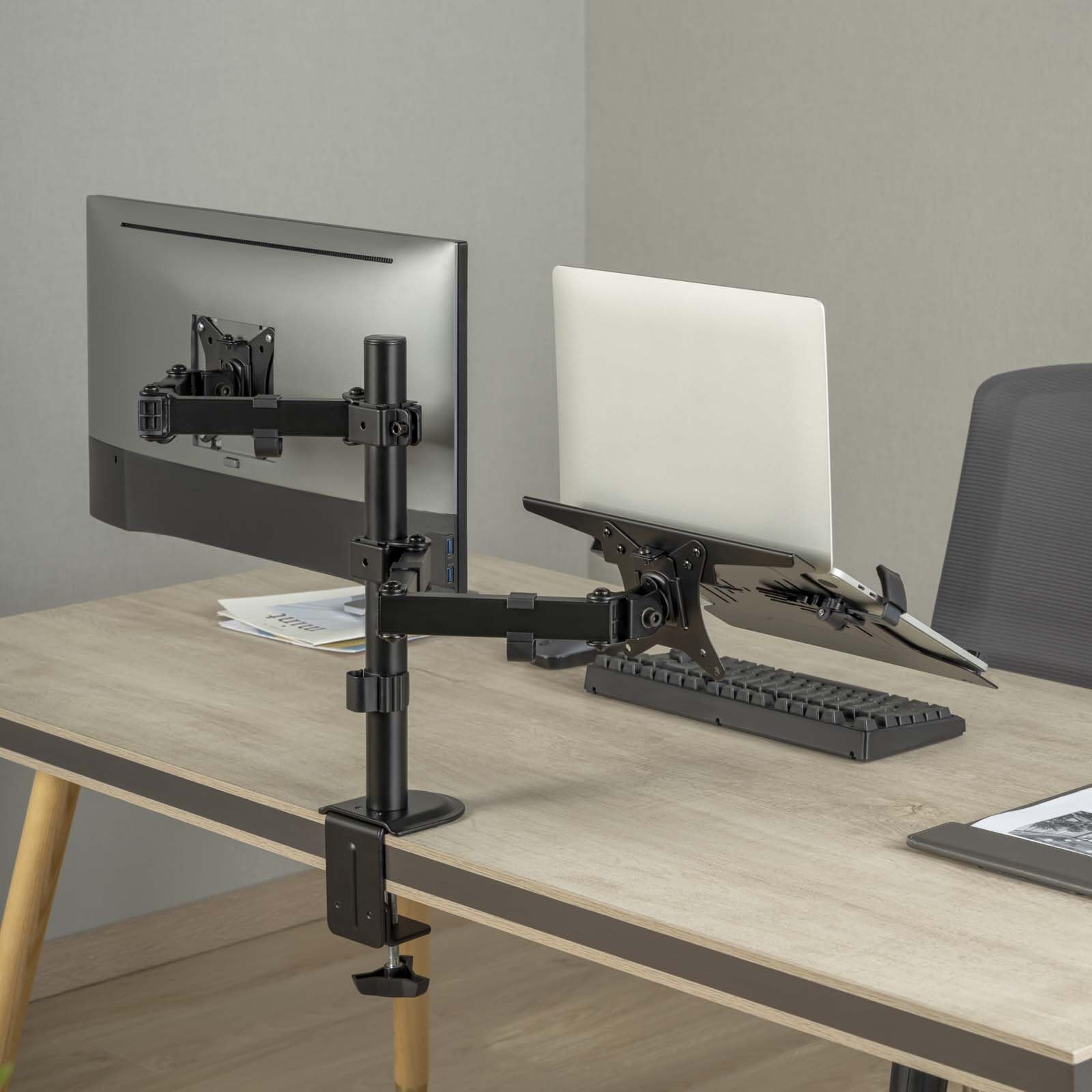 Soporte 2en1 Monitor y Ordenador portátil Soporte Monitor y Notebook Laptop VESA 75x75/100x100