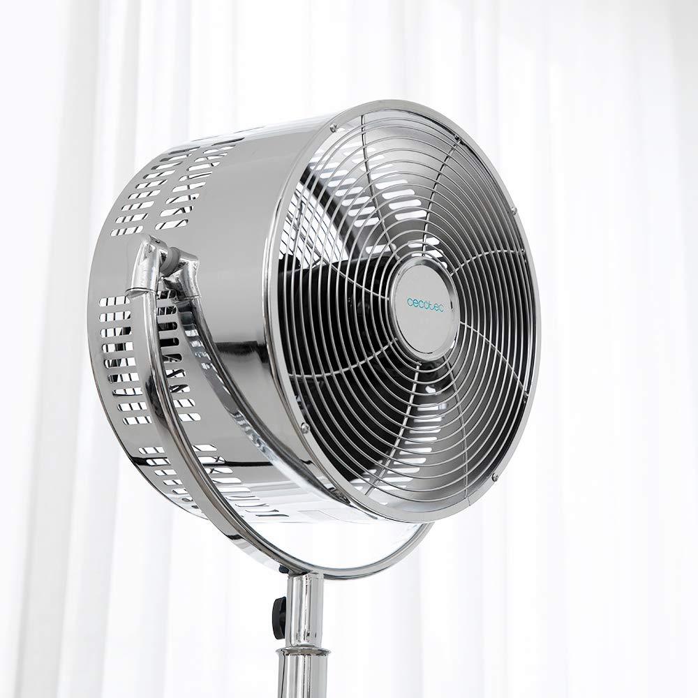 Cecotec Ventilateur trépied EnergySilence 1200 Woody. 80 W, 3 pales de 12 pouces, diamètre 30 cm, moteur en cuivre, 3 vitesses, trépied en bois, hauteur réglable 90 cm, inclinaison jusqu'à 80 °