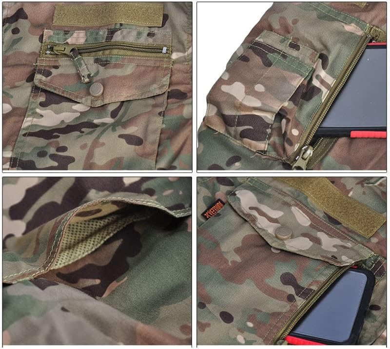 YABOO Tactical Camouflage Uniform BDU Combat Sports Clothing Airsoft Hunting Shooting Battle Dress Shirt Pants Set