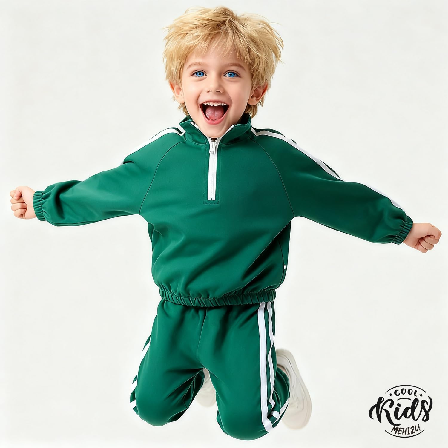 Kids Tracksuit Set Boys Girls 2 Piece Outfit Lightweight Sweatsuit Half Zip Pullover Pants Toddler Sport Tracksuit