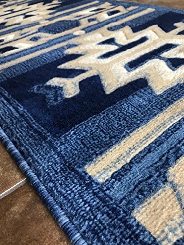 Southwest Native American Runner Area Rug Dark Blue Americana Design 113 (2 Feet X 7 Feet 3 Inch) #TOP5
