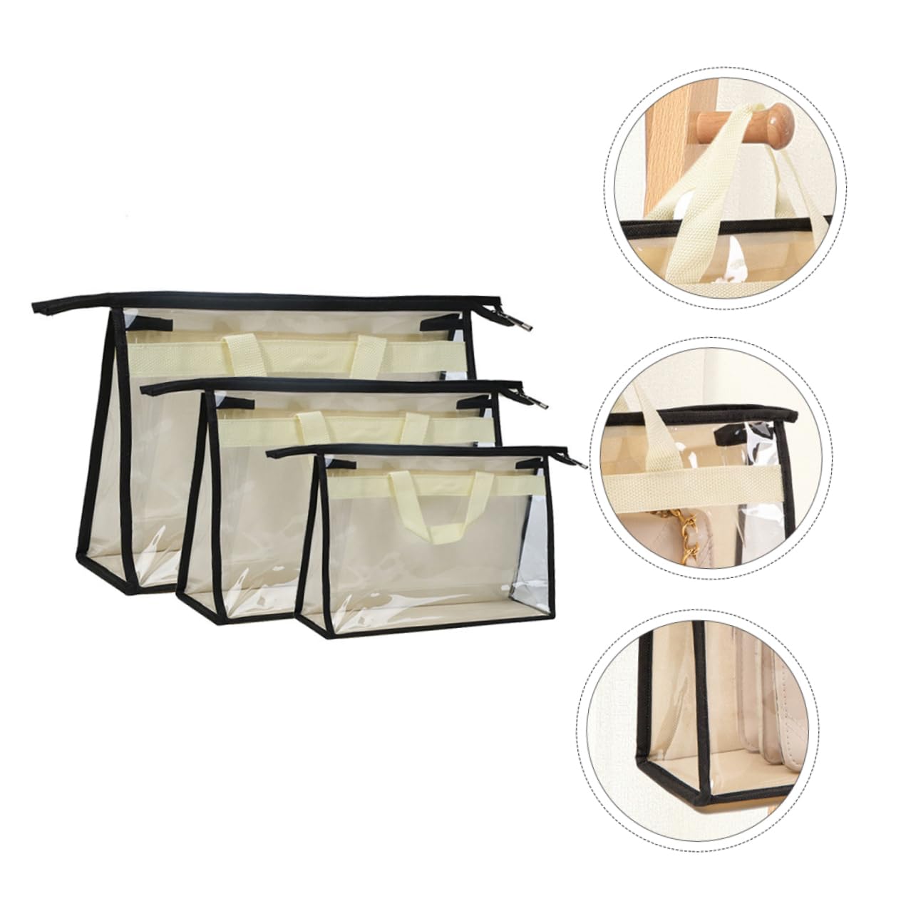 Alipis 3 Piezas Bolsa De Polvo Bolsas De Almacenamiento Colgantes Bolsas De La Cubierta Del Bolso Bolsos De Mano Bolso De Mano Transparente Tela No Tejida Placard Bolsa Colgando