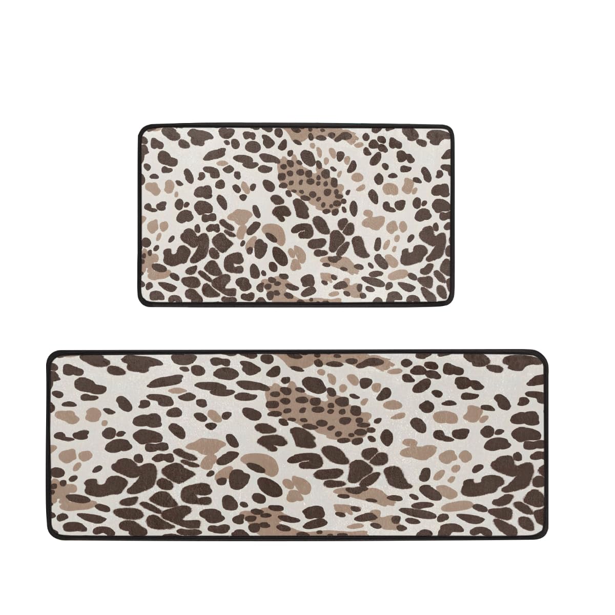 Tapetes de cocina Mexpekil antideslizantes de leopardo negro para un espacio moderno y cómodo