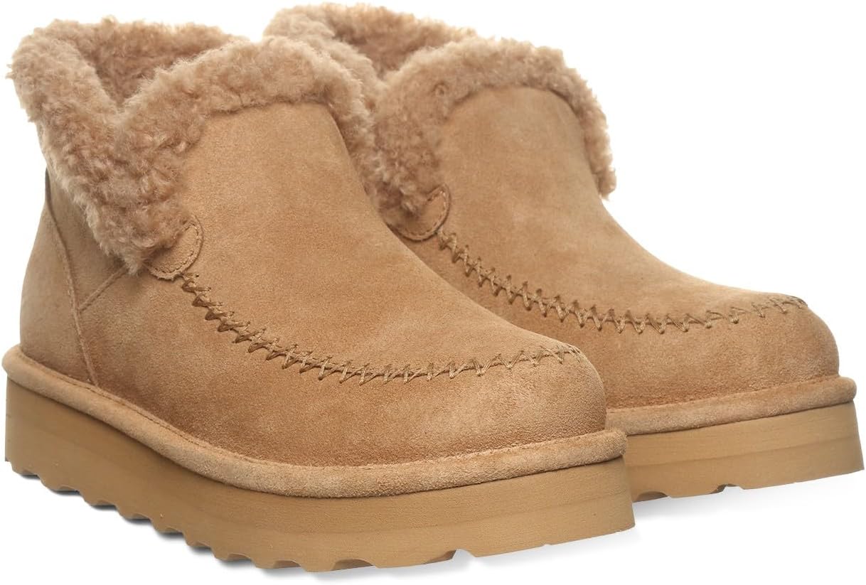 BEARPAW Womens Maeve Platform Lo Waterproof Suede Ankle Boots