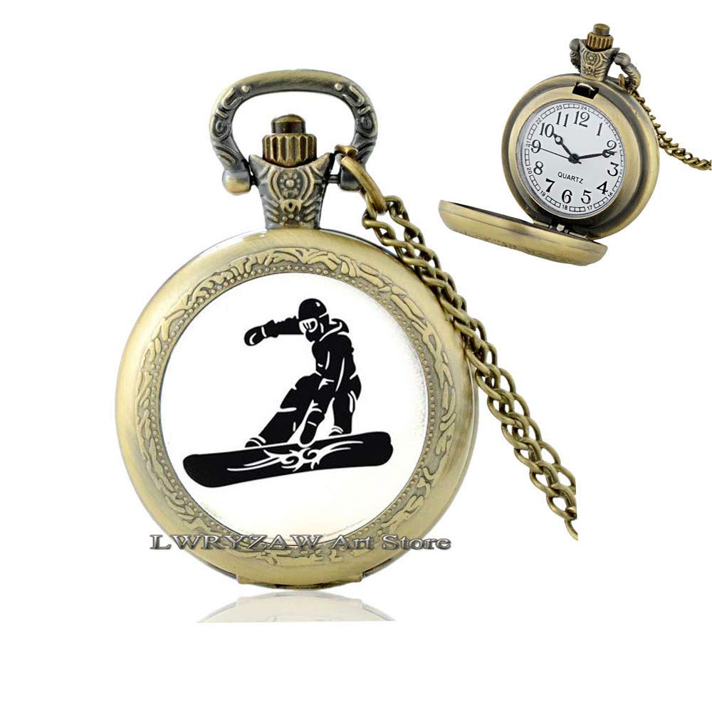 Best Friend Pocket Watch Necklace,Snowboarder Pocket Watch Necklace,Snowboarding Pocket Watch Necklace,BFF Pocket Watch Necklace,Sister,Friendship Jewelry,M161