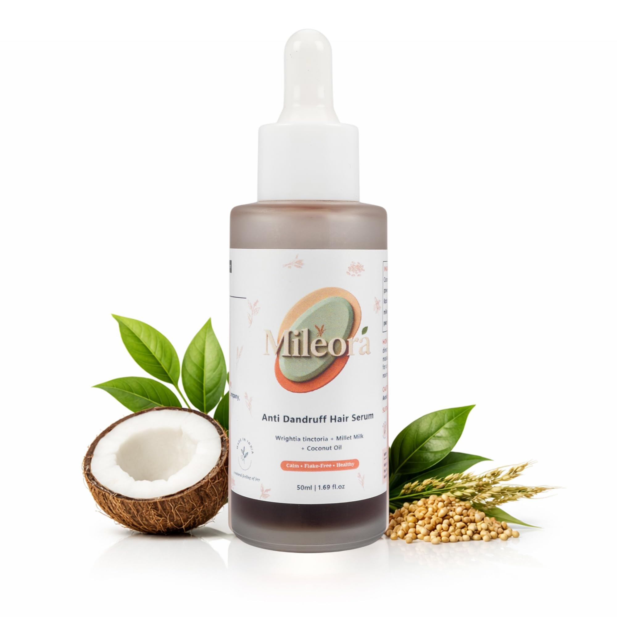 Anti Dandruff Hair Serum for Men & Women – Flake Control & Itch Relief – Wrightia Tinctoria, Millet Milk & Coconut Oil – Sulphate & Paraben Free – Handmade – Suitable for All Hair Types – 50ml-image-20