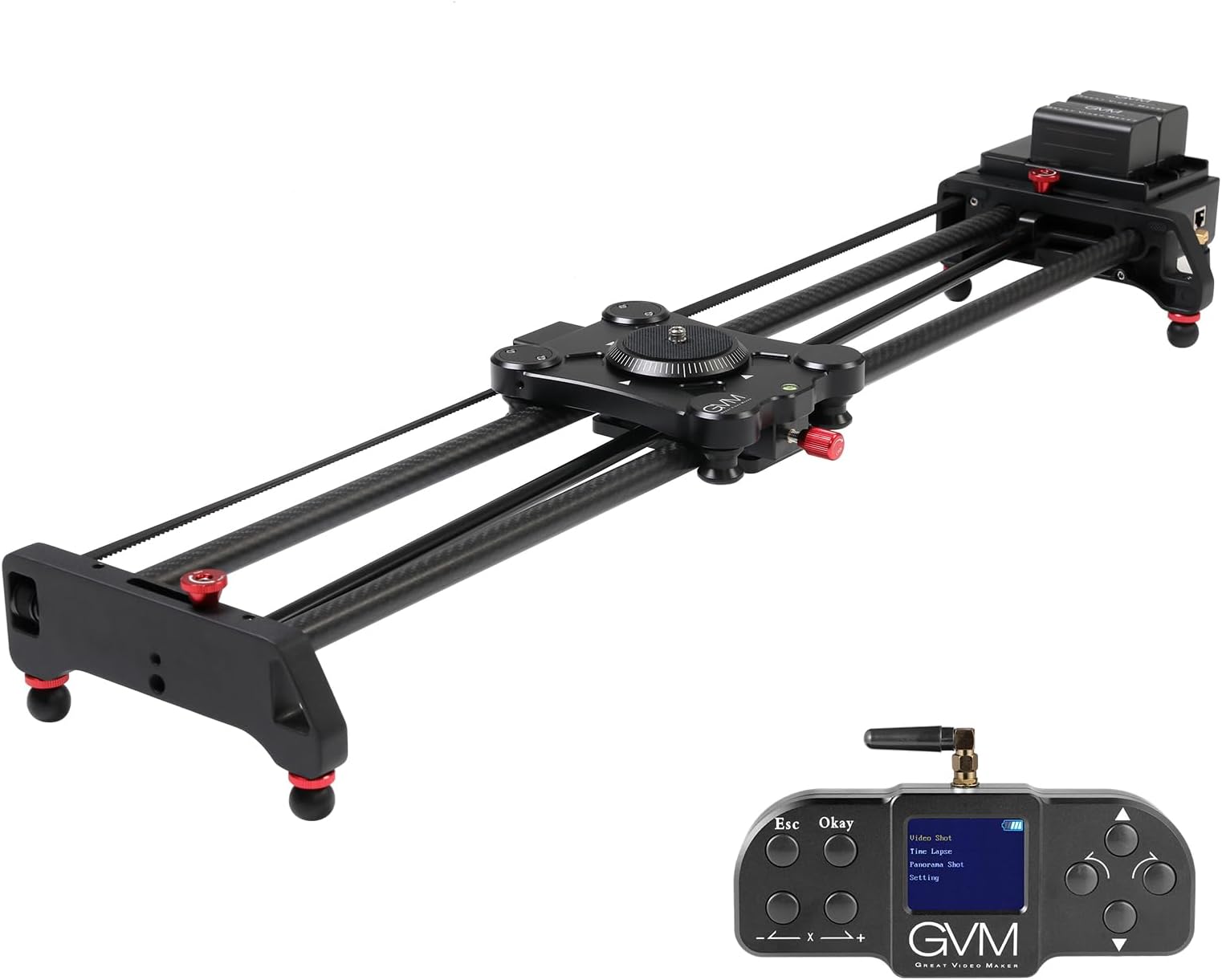 GVM Flywheel Camera Slider 31”/80cm Carbon Fiber Dolly Rail Track Stabilizer Sturdy with 6 Bearings for DSLR Camera DV Video Movie and Photography