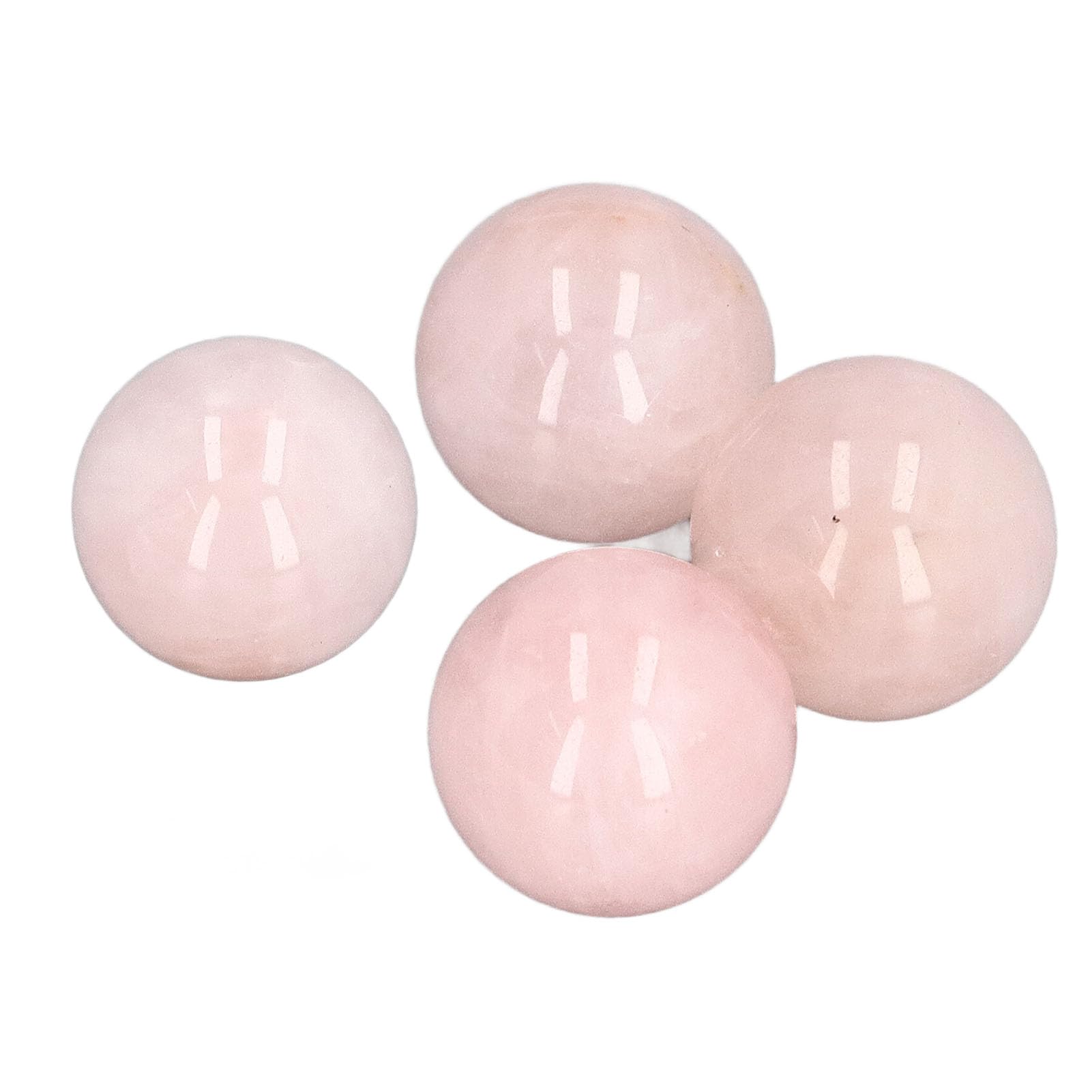 Rose Quartz Crystal Balls, Rose Quartz Ball 4 Pieces Clear Negative Energy for Decoration, Pink