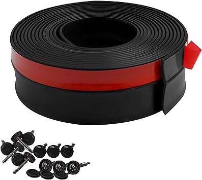 Garage Door Weather Stripping, 36 FT Black Garage Door Side and Top Seal Trim, Universal Adhesive Backed Garage Door Rubber Seal Strip Replacement