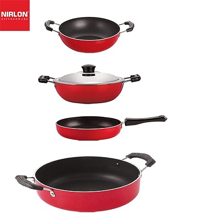 Nirlon nonstick Aluminium Utensils Set of 4 Pieces for Kitchen (FP11_KD12_DKD(M)_CS24)