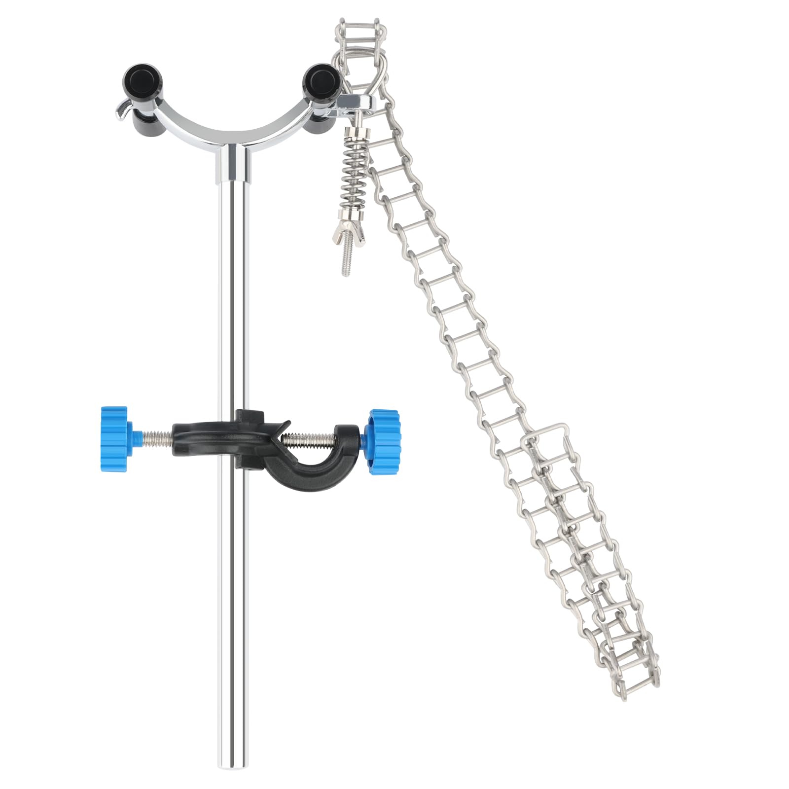 stonylab Pince à Chaîne et Support de Pince, Accessoire Réglable de Laboratoire, Support en Alliage d’Aluminium pour Verrerie, Béchers et Entonnoirs, Convient pour 40-145 mm de Diamètre