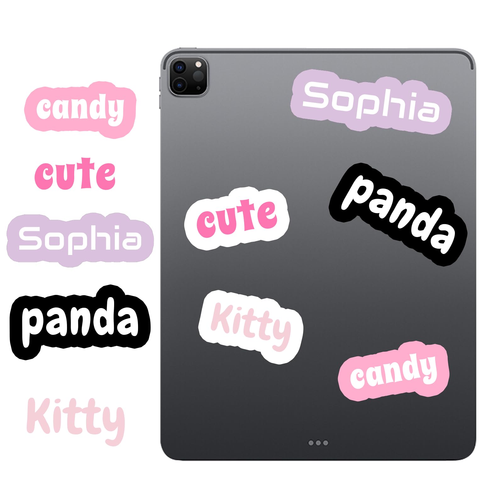 Adesivi in vinile impermeabili personalizzati per bottiglie d'acqua, bicchieri, laptop, caschi, auto e asili nido, testo, colori e caratteri personalizzabili, durevoli, lavabili in lavastoviglie