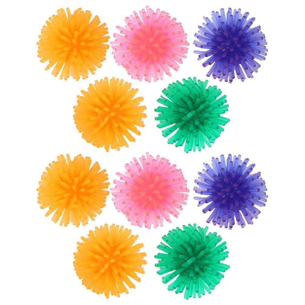 Zerodis 10 Pcs Cat Colorful Ball Toys,Portable Catch Playing Toys Thorn Pet Kitten Exerciser Interactive Balls