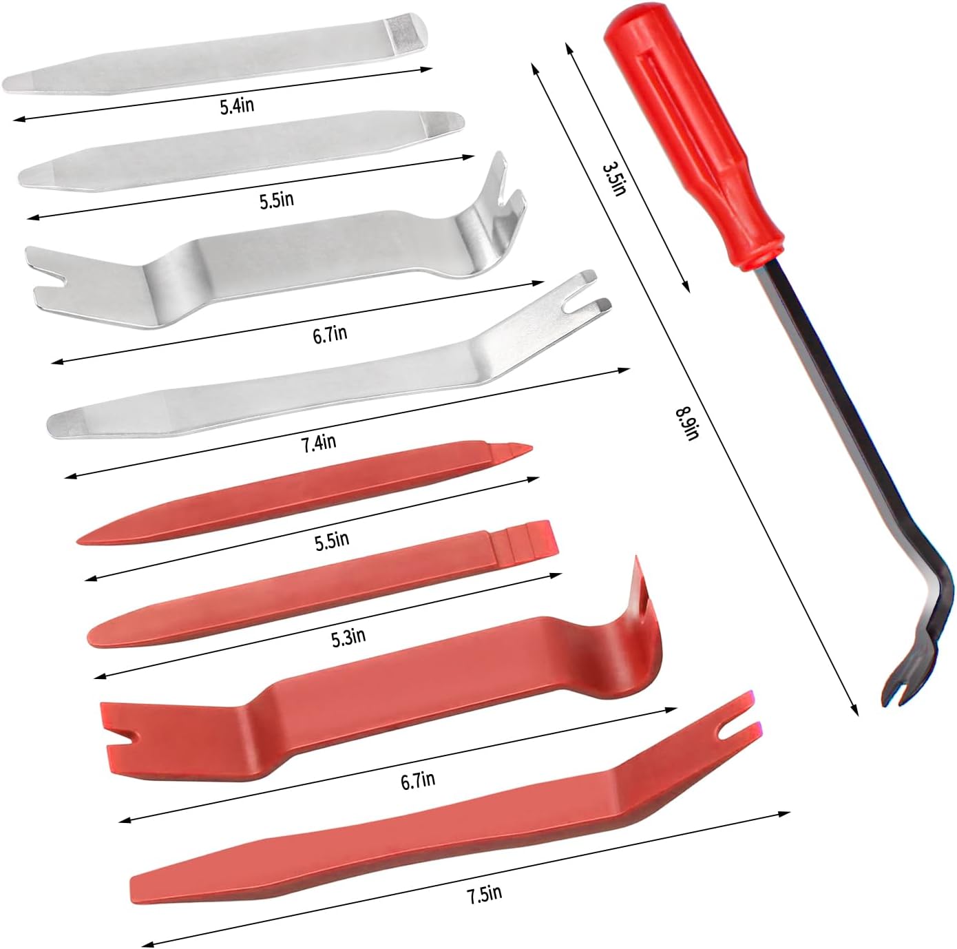 Auto Trim Removal Tool Kit, 17 Pcs Auto Car Trim Tool Set Plastic Pry Tool Kit for Car, Clip, Audio, Dashboards, Door Panel Window Molding Fastener Remover Tool Kit thumbnail