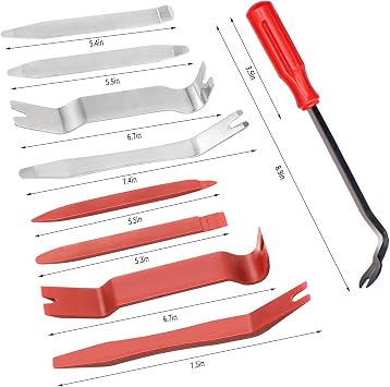 Auto Trim Removal Tool Kit, Wetado 17 Pcs Auto Car Trim Tool Set Plastic Pry Tool Kit for Car, Clip, Audio, Dashboards, Door Panel Window Molding Fastener Remover Tool Kit