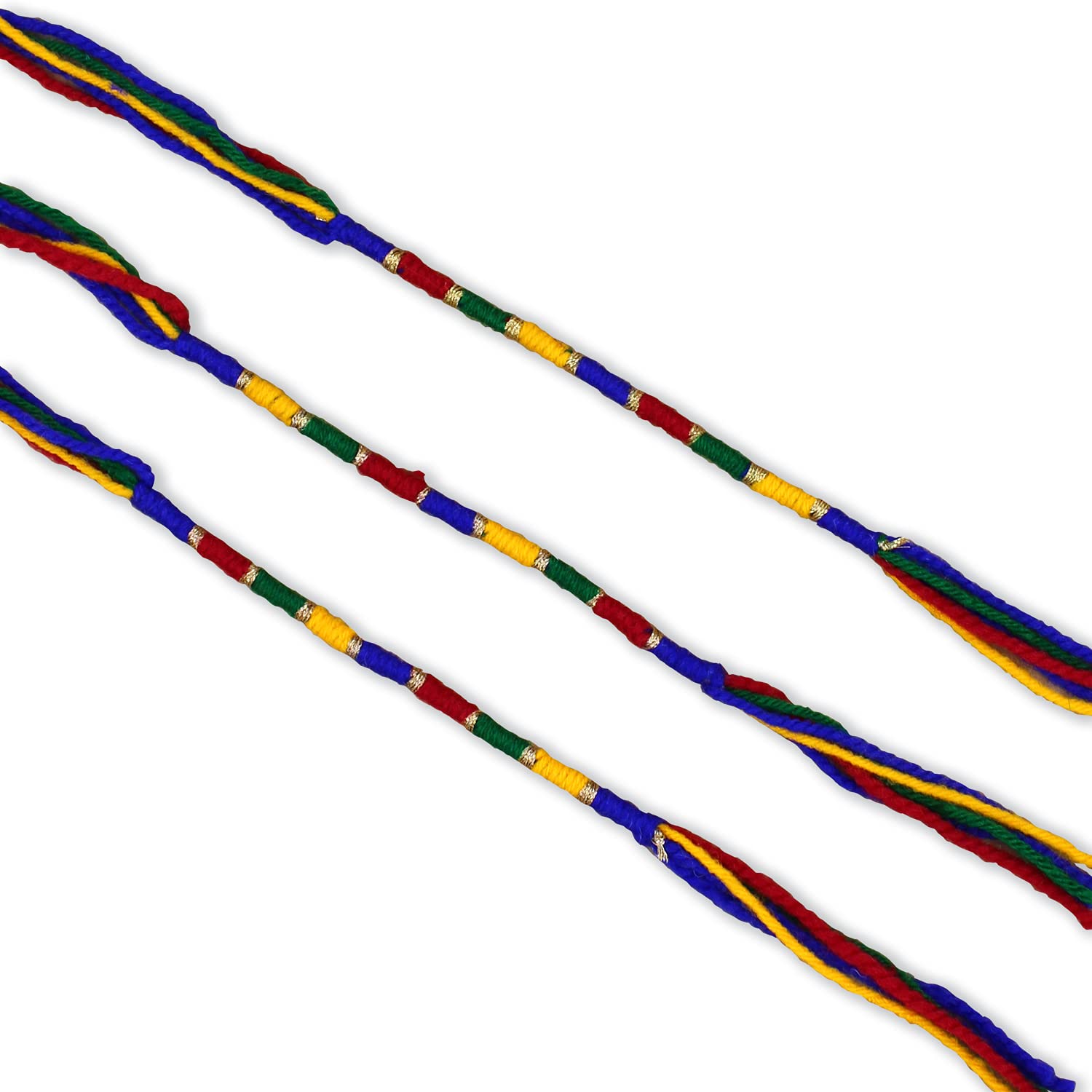 Handmade Eco Friendly Simple Thread Gunthan Moli Combo Pack Rakhi for Brother/Sister/Bhai/Bhabhi, One Size, Cotton, no gemstone