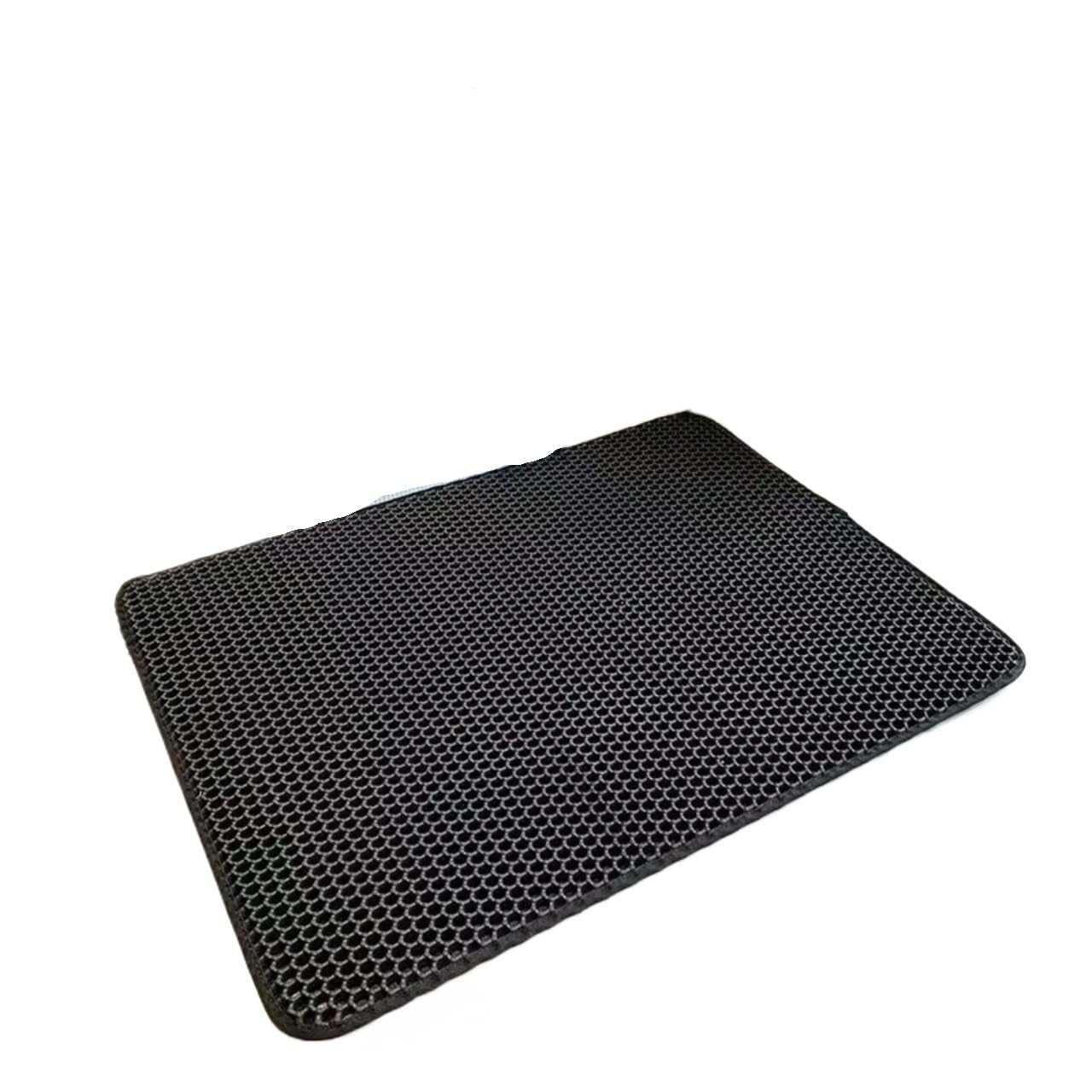 Large Cat Litter Mat Heavy Duty 2 Layer Washable Pet Floor Protector Box Sand Stopper(Black,60x90cm)