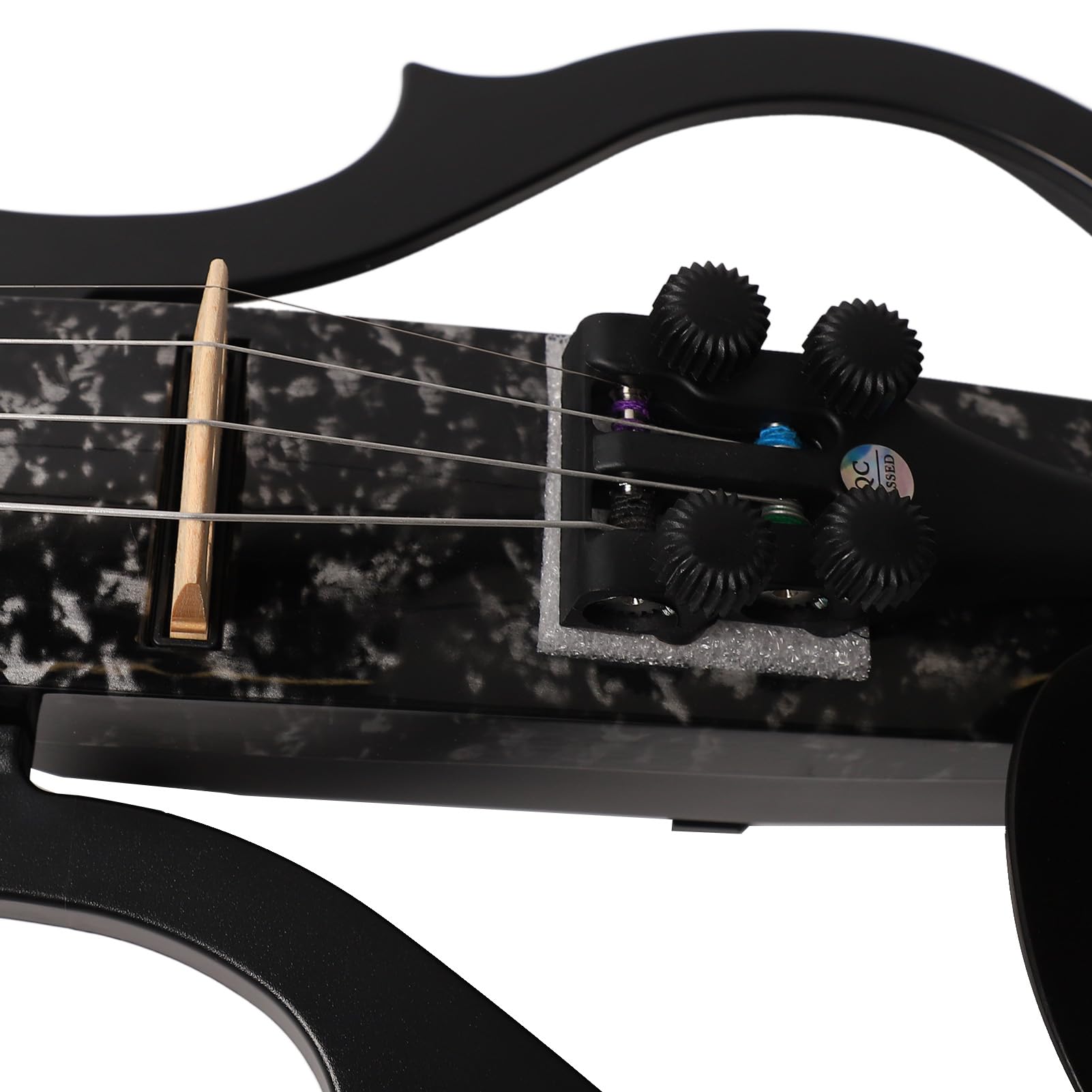 Violino Elettrico Senza Testa, Violino Silenzioso in Fibra di Carbonio con Pickup DV 10B e Jack per Cuffie, per Pratica e Prestazioni Professionali (fiocco di neve)