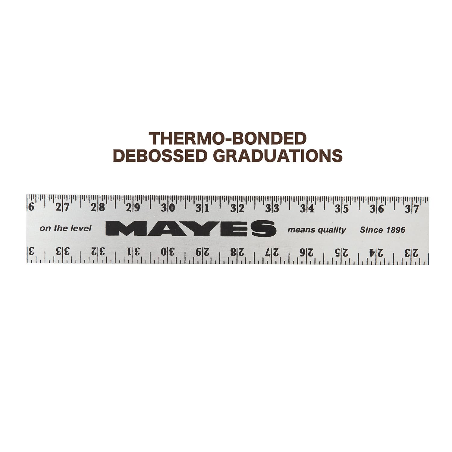 Mayes 10210 60 Inch Straight Edge Aluminum Ruler, Heavy Duty 60 Inch Ruler with Standard Measurements, Extra Thick Precision Straight Edge, Made in USA