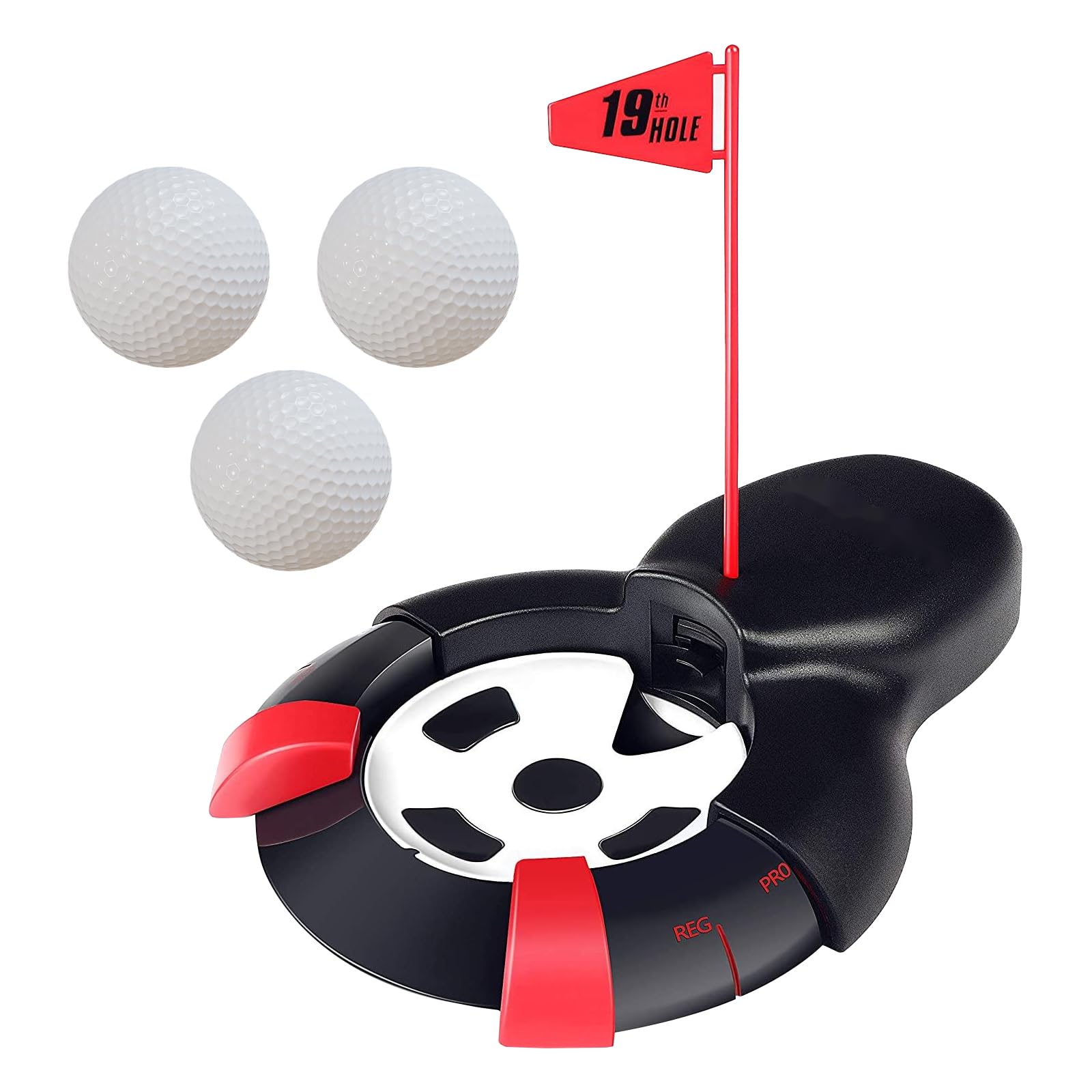 Réceptacle à Balles de Golf Automatique avec Drapeau Rouge, Tasse Mise Automatique, 3 Balles de Golf pour Entraînement Jardin