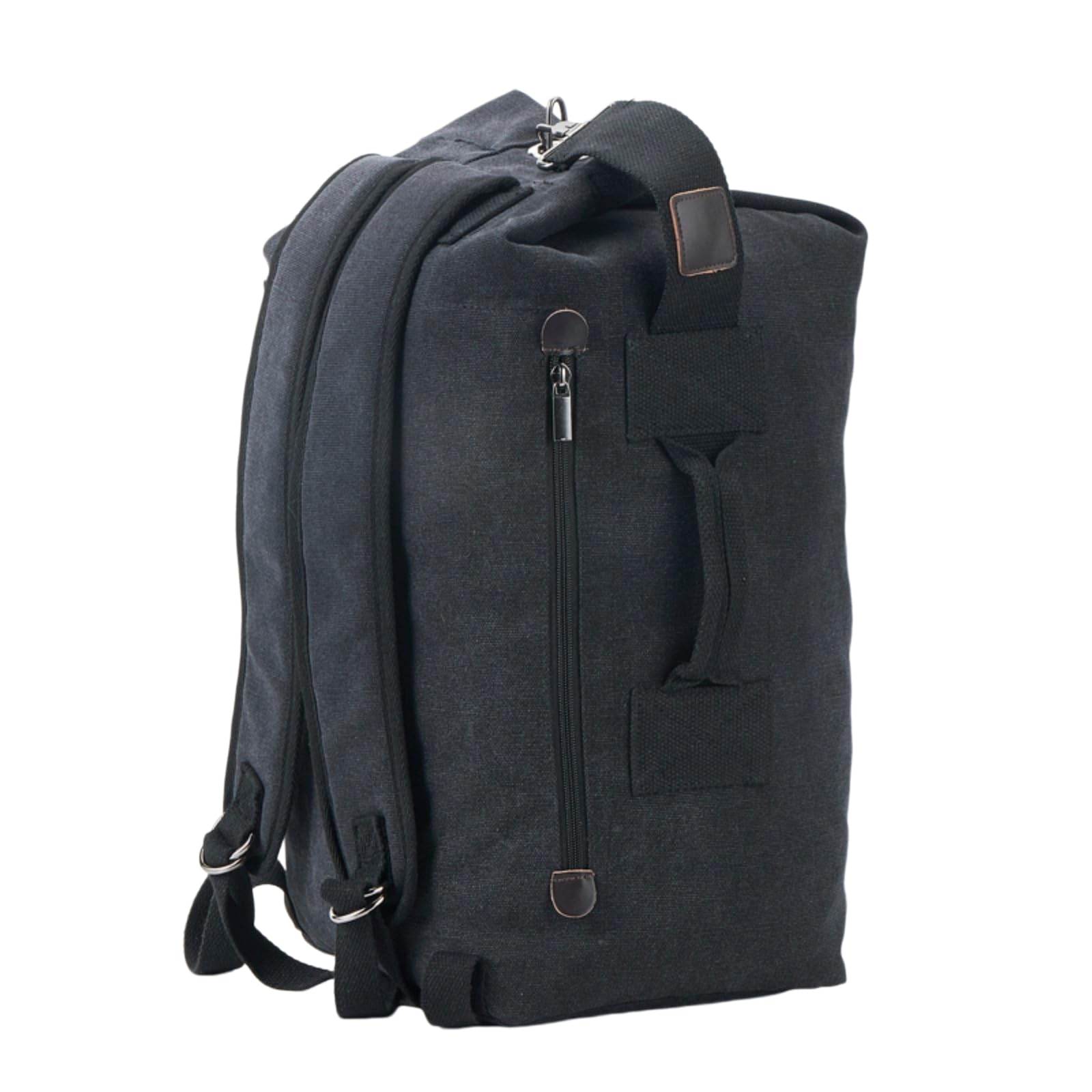 Mochila escolar Zaino A Secchio in Tela di Grande capacità per Gli Uomini, Borsa Spalla Multifunzionale Escursioni All'aperto E nel Fine Settimana Black-Big 30x55x20cm