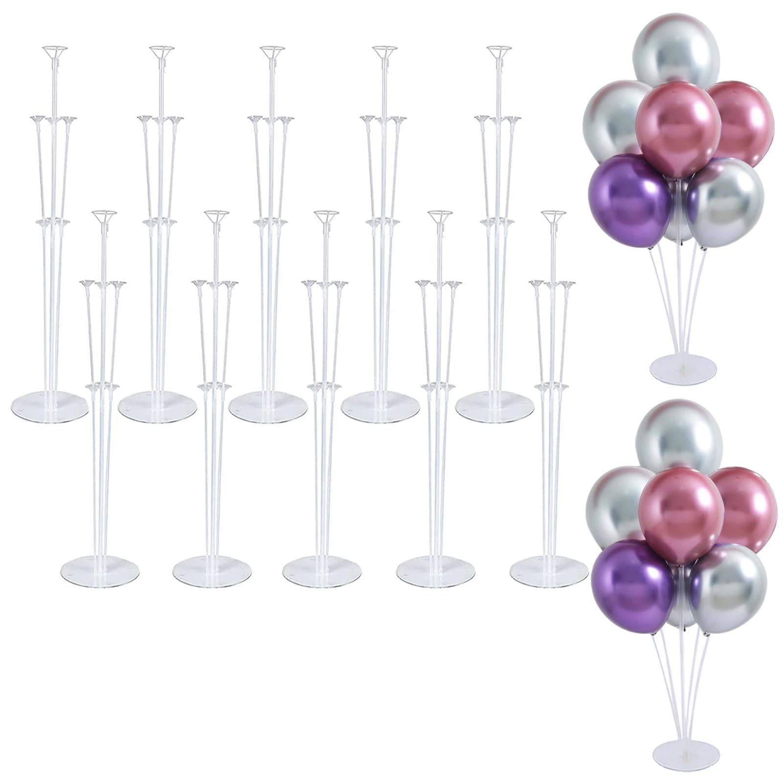 Juego de 10 soportes para globos de mesa