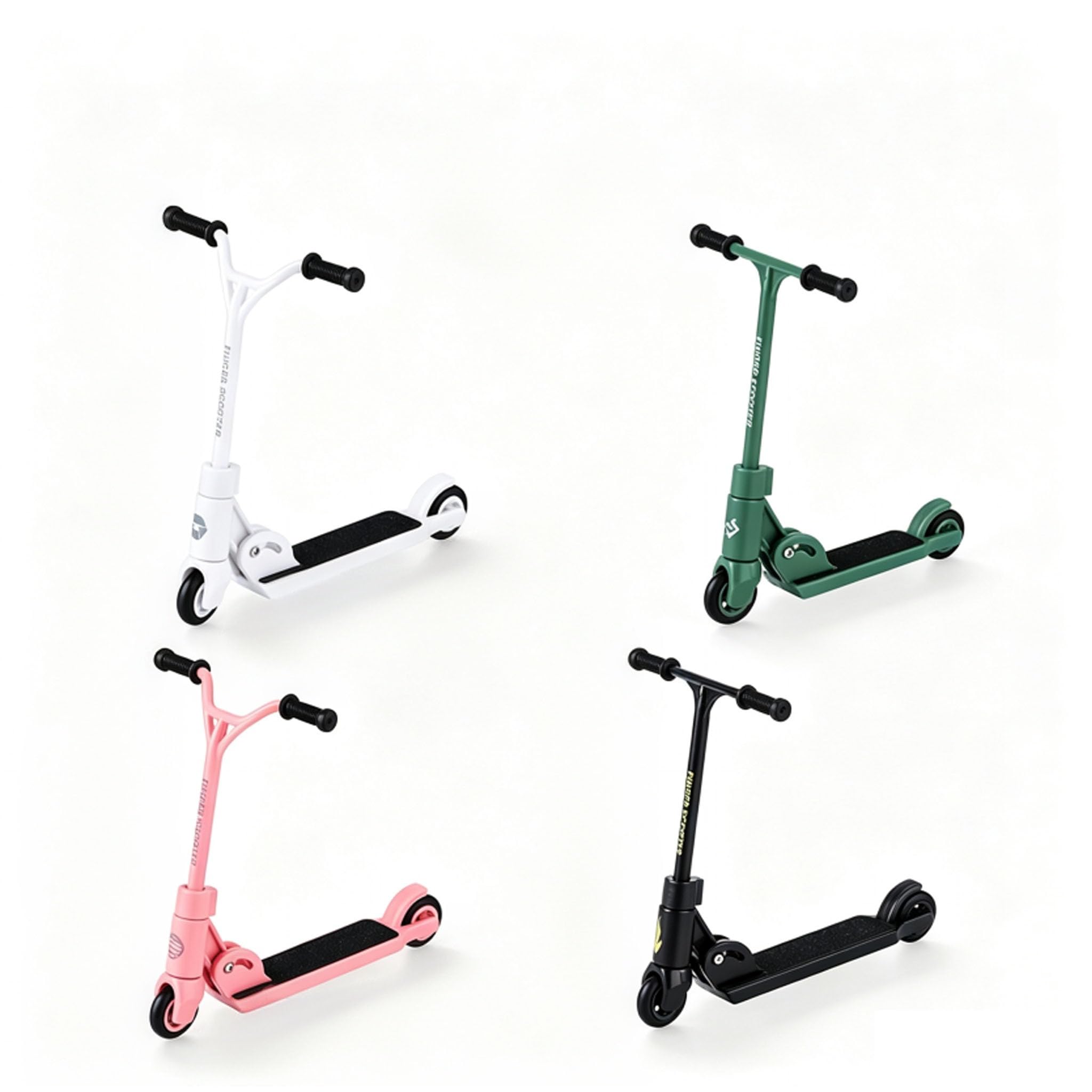 4 Pcs Finger Scooter Metal, Tech Deck Scooter(White, Pink, Black, Green)
