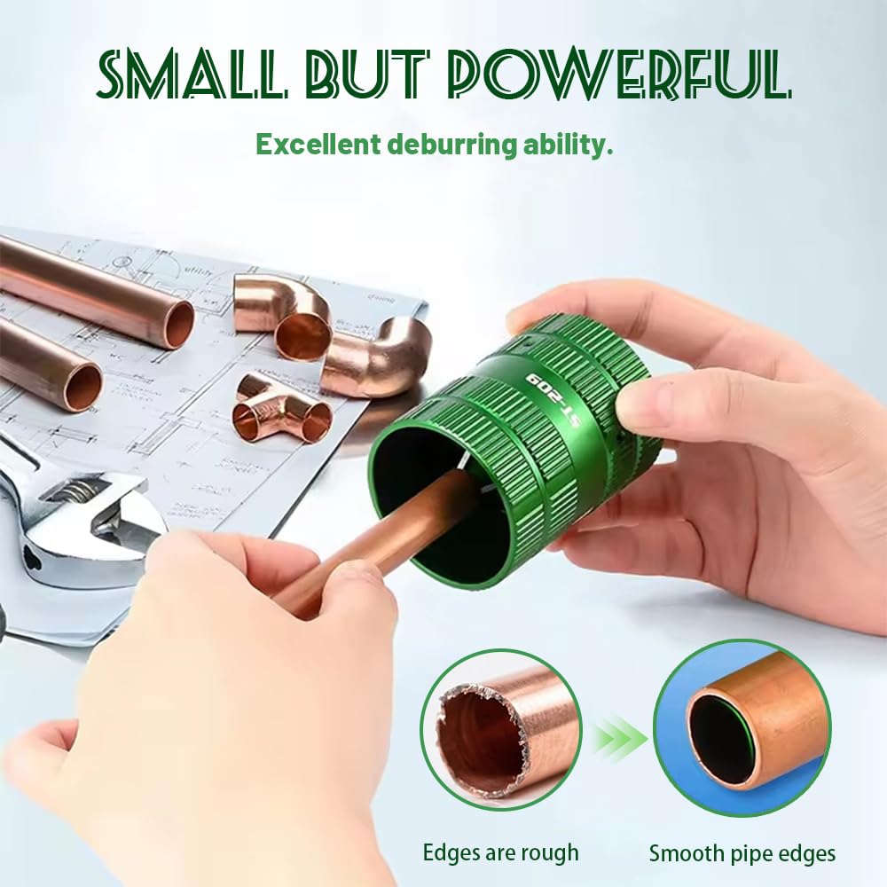 2-in-1 Universal Rohrentgrater & Cutter 6–38 mm, Innen- & Außenentgrater für Kupferrohr PE/PVC/PPR-Rohre Metall & Aluminium, Professioneller Rohrentgrater für Heim- und Profi-Projekte