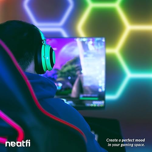 Miniatura 7 de Neatfi Luces LED hexagonales para garaje, 43.2 W, luz de techo de panal para tiendas de automóviles, detalles de automóviles, taller, gimnasio,