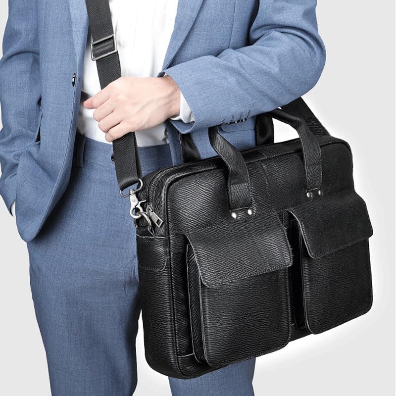 JSEIAJB Briefcase Men's Business Computer Bag Retro Men's Tote Briefcase4